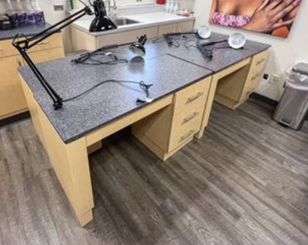 Photo of two nail spa tables being auctioned off by MATC. Photo provided by the college.